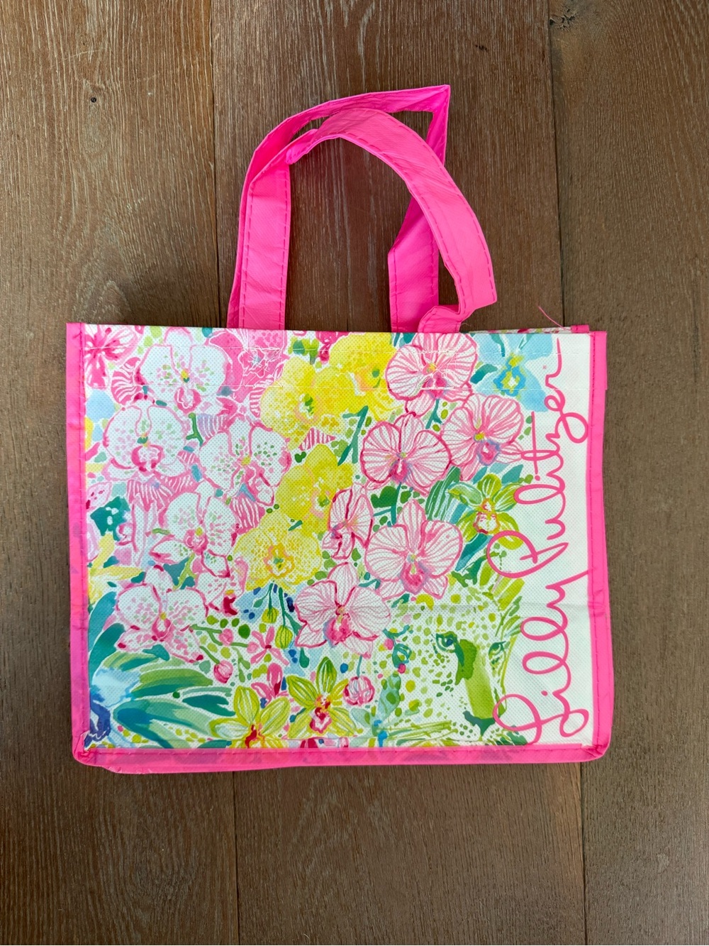 Lilly Pulitzer Neon Pink Floral Canvas Tote
